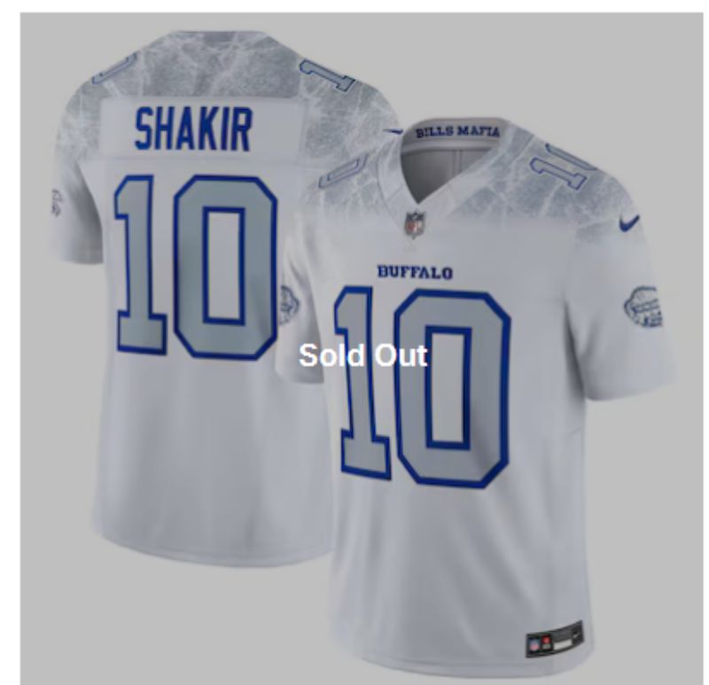 Men Buffalo Bills #10 Shakir Nike White 2025 Rivalries Collection Limited NFL Jersey